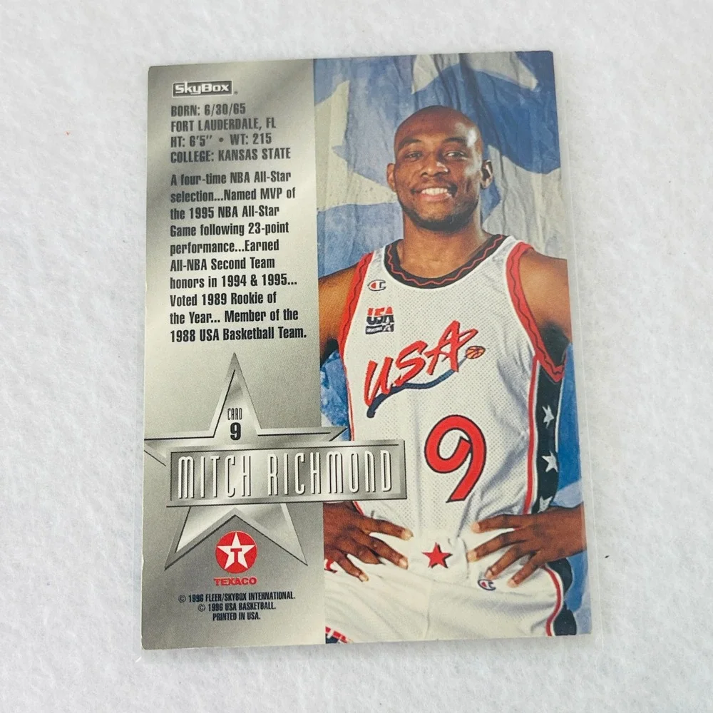 1996 SkyBox USA Basketball Mitch Richmond Texaco Card 9 NBA Shooting Guard